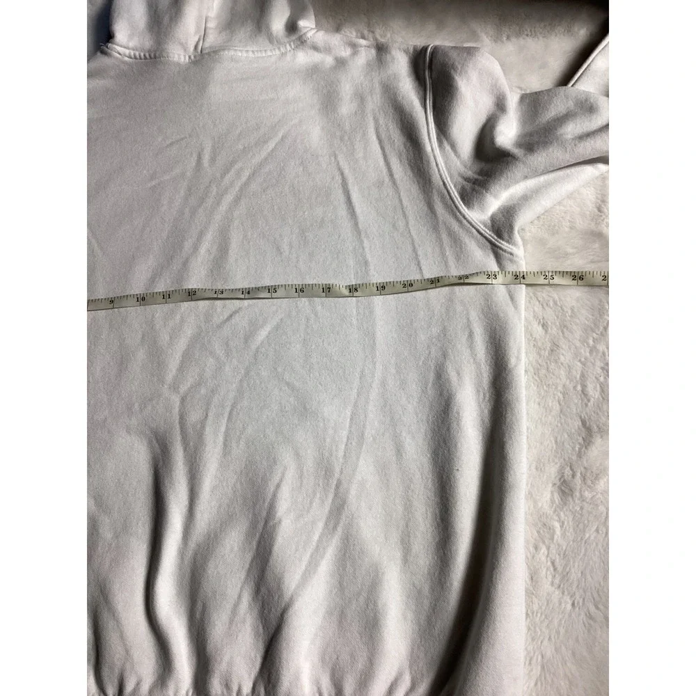The North Face Logo Pullover Hoodie Men Large White Excellent Fleece Sweatshirt